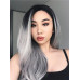 Ombré Natural Black to sterling silver  #1B/SG Halo Hair Extension