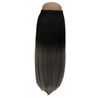 Ombré Natural Black to sterling silver  #1B/SG Halo Hair Extension