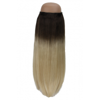 Ombré Dark Brown to Platinum Blonde #2/60 Halo Hair Extension